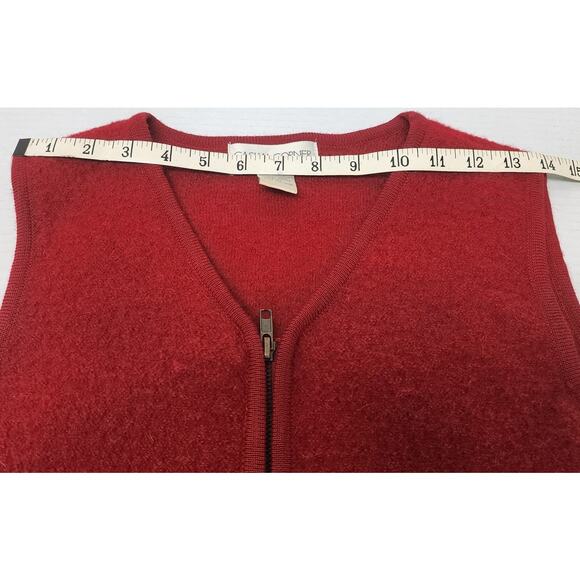 Vtg Casual Corner Red Boho Retro Wool Sleeveless Vest with Zipper Pockets W Med - Picture 3 of 7